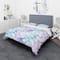 Designart 'Sky Blue Triangle Texture with Grunge Effect' Modern & Contemporary Bedding Set - Duvet Cover & Shams
